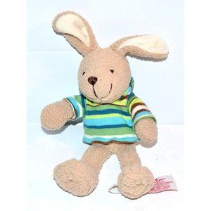Demdaco Nat & Jules Zutano Bunny Rabbit Baby Lovey striped shirt 2013